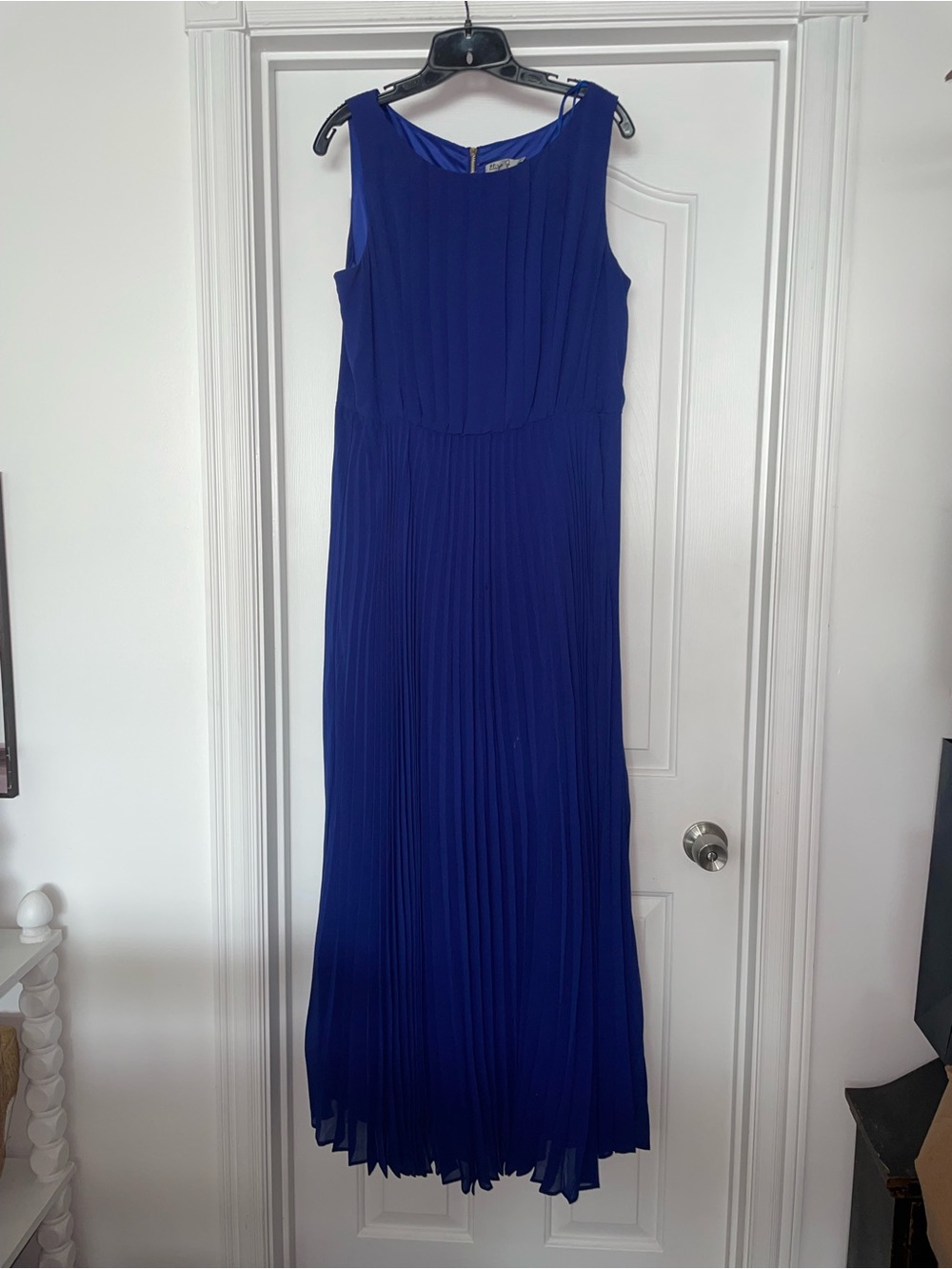 ELIZA J ROYAL BLUE PLEATED MAXI DRESS SZ 14